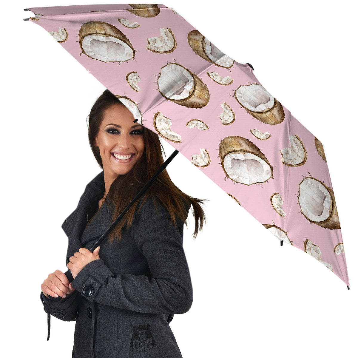 Coconut Pink Print Pattern Umbrella-grizzshop