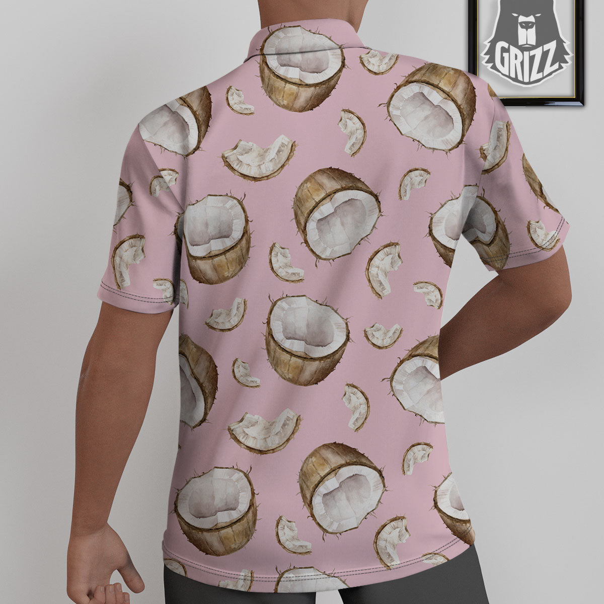 Coconut Pink Print Pattern Untucked Shirts-grizzshop