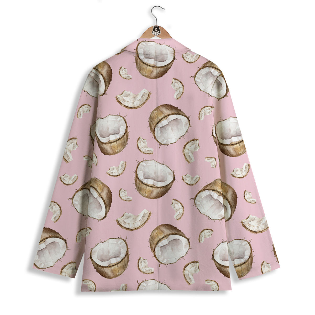 Coconut Pink Print Pattern Women's Blazer-grizzshop
