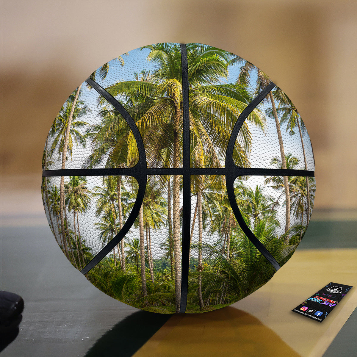 Coconut Tree Print Basketball-grizzshop