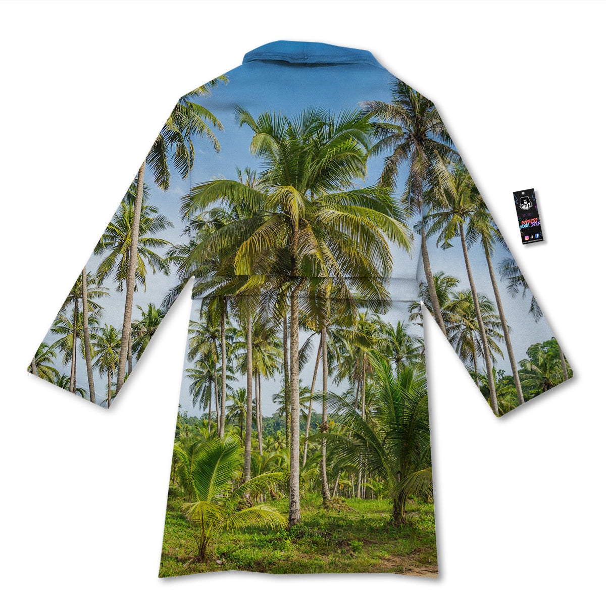 Coconut Tree Print Bathrobe-grizzshop