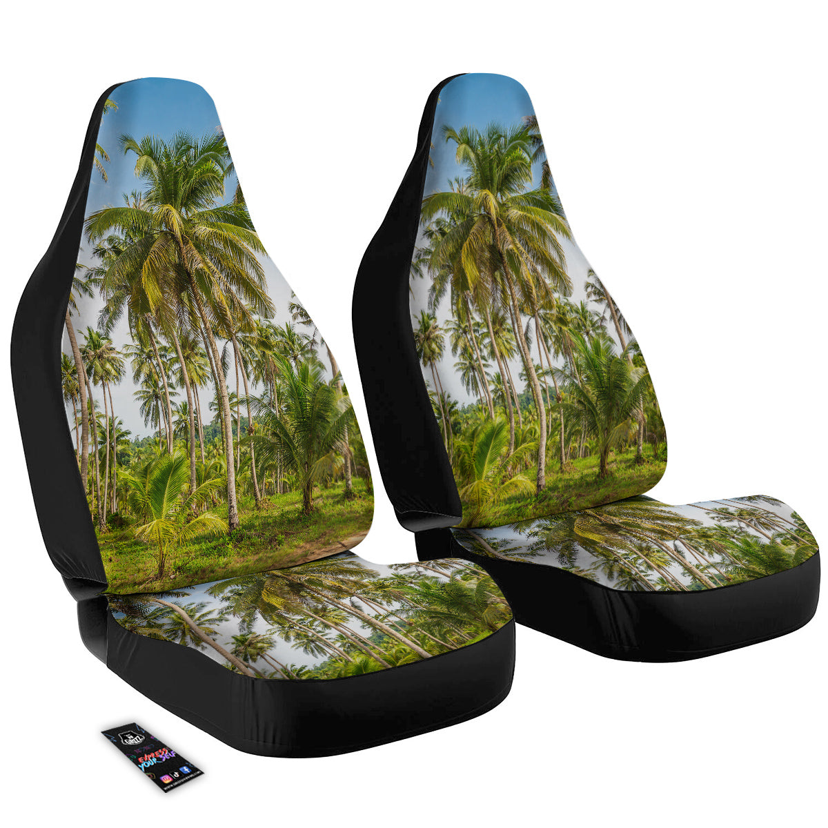 Coconut Tree Print Car Seat Covers-grizzshop