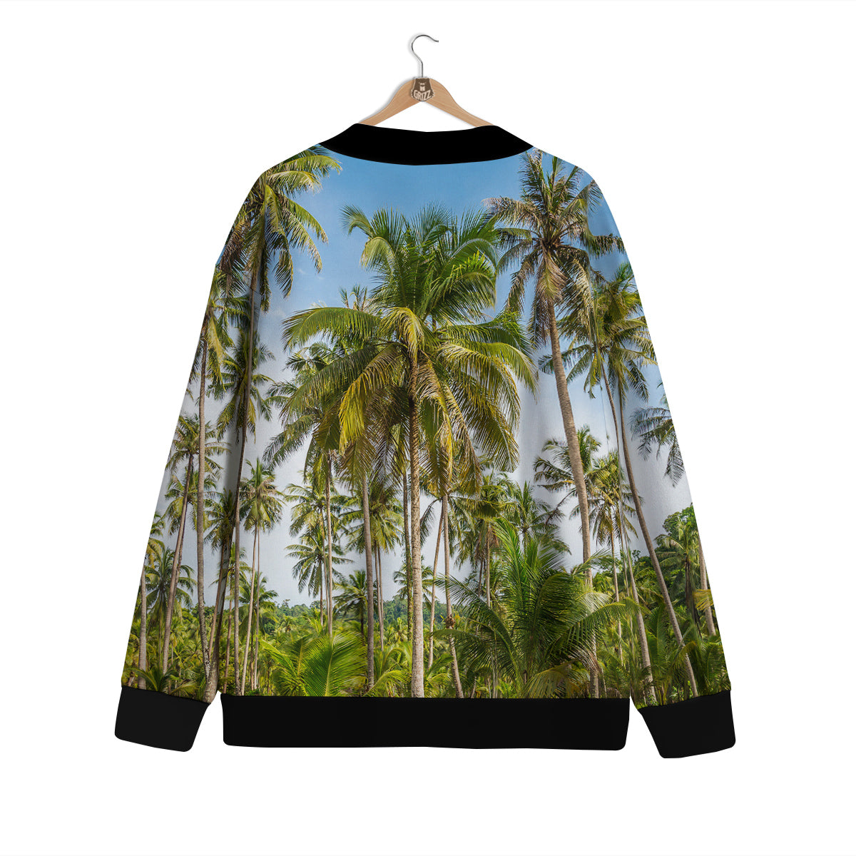 Coconut Tree Print Cardigan-grizzshop