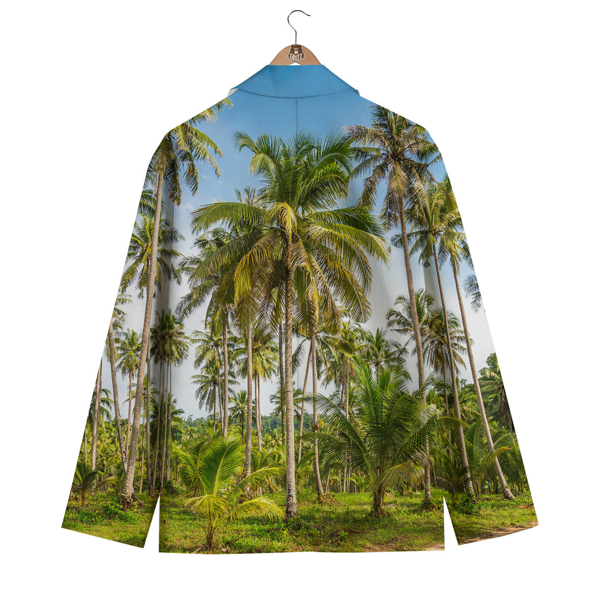 Coconut Tree Print Men's Blazer-grizzshop