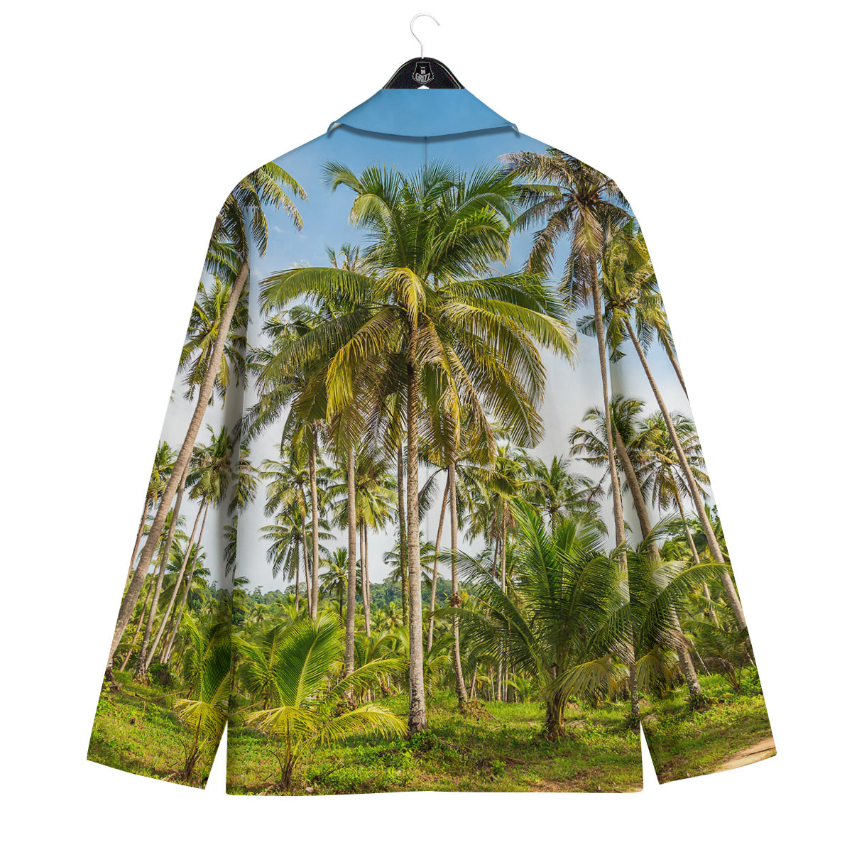 Coconut Tree Print Men's Sport Coat-grizzshop