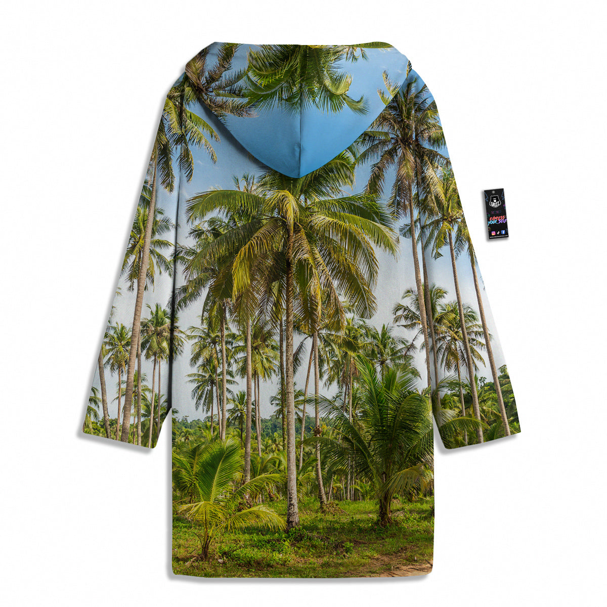 Coconut Tree Print Men's Windbreaker Jacket-grizzshop