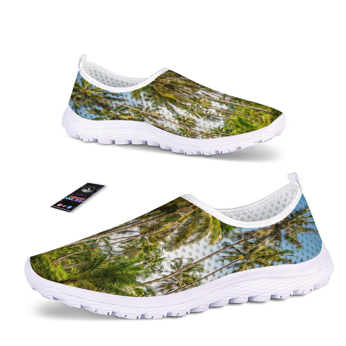 Coconut Tree Print Nurse Shoes-grizzshop