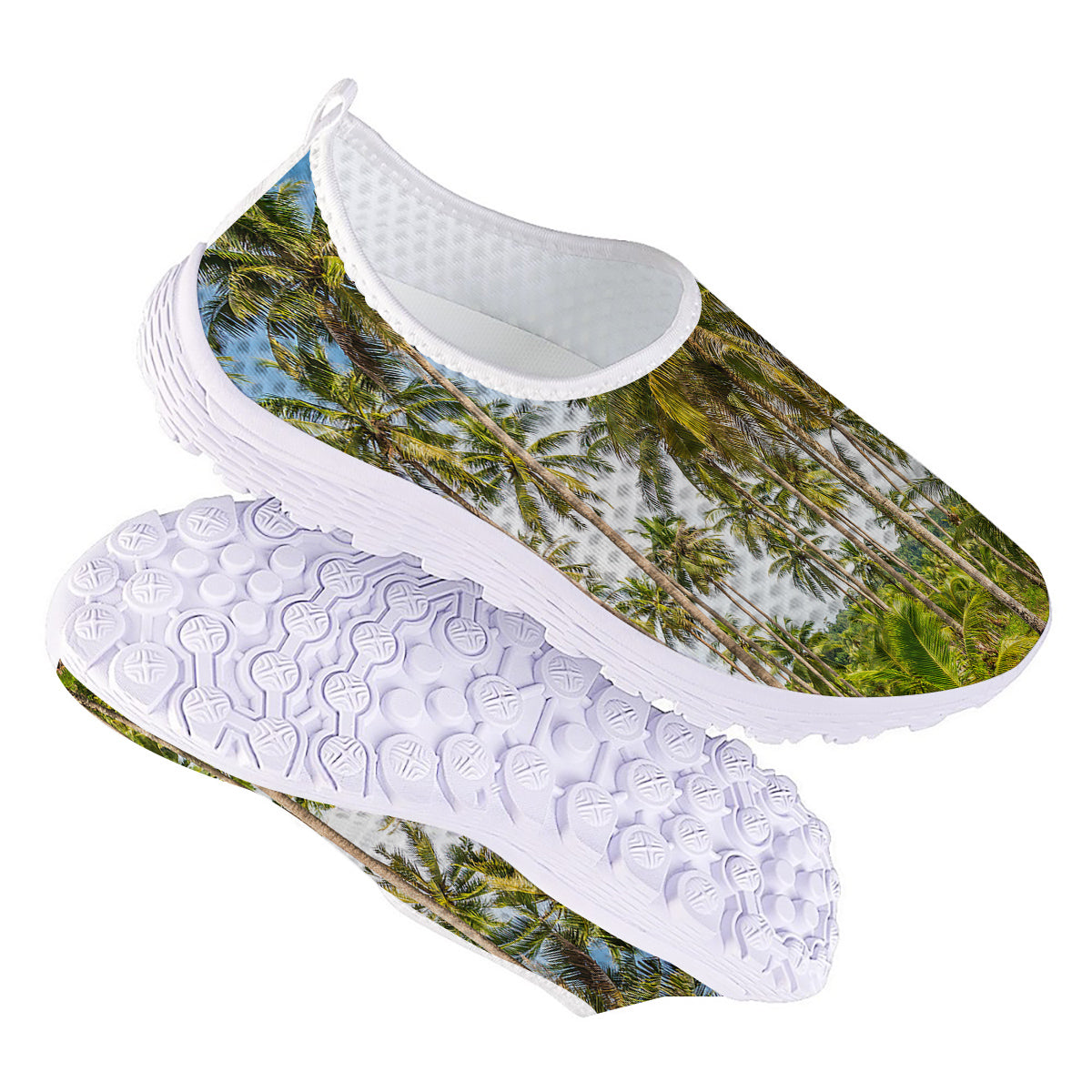 Coconut Tree Print Nurse Shoes-grizzshop
