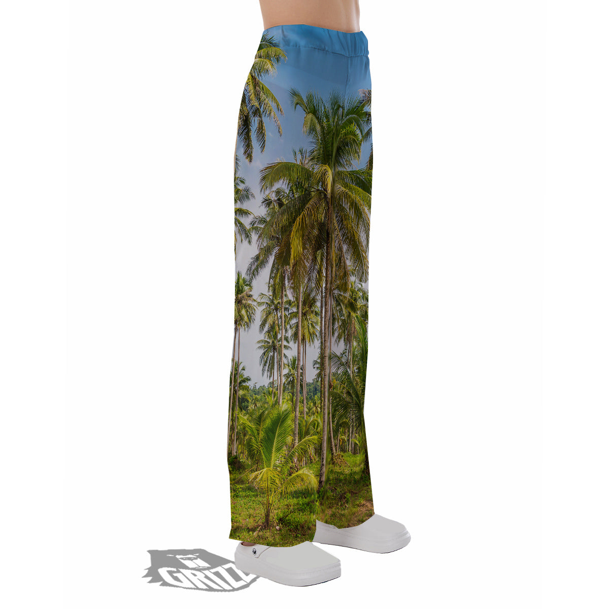 Coconut Tree Print Pajama Pants-grizzshop