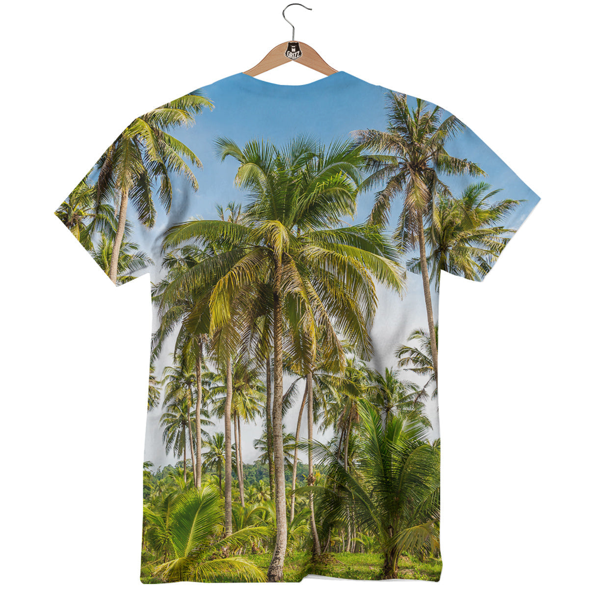 Coconut Tree Print T-Shirt-grizzshop