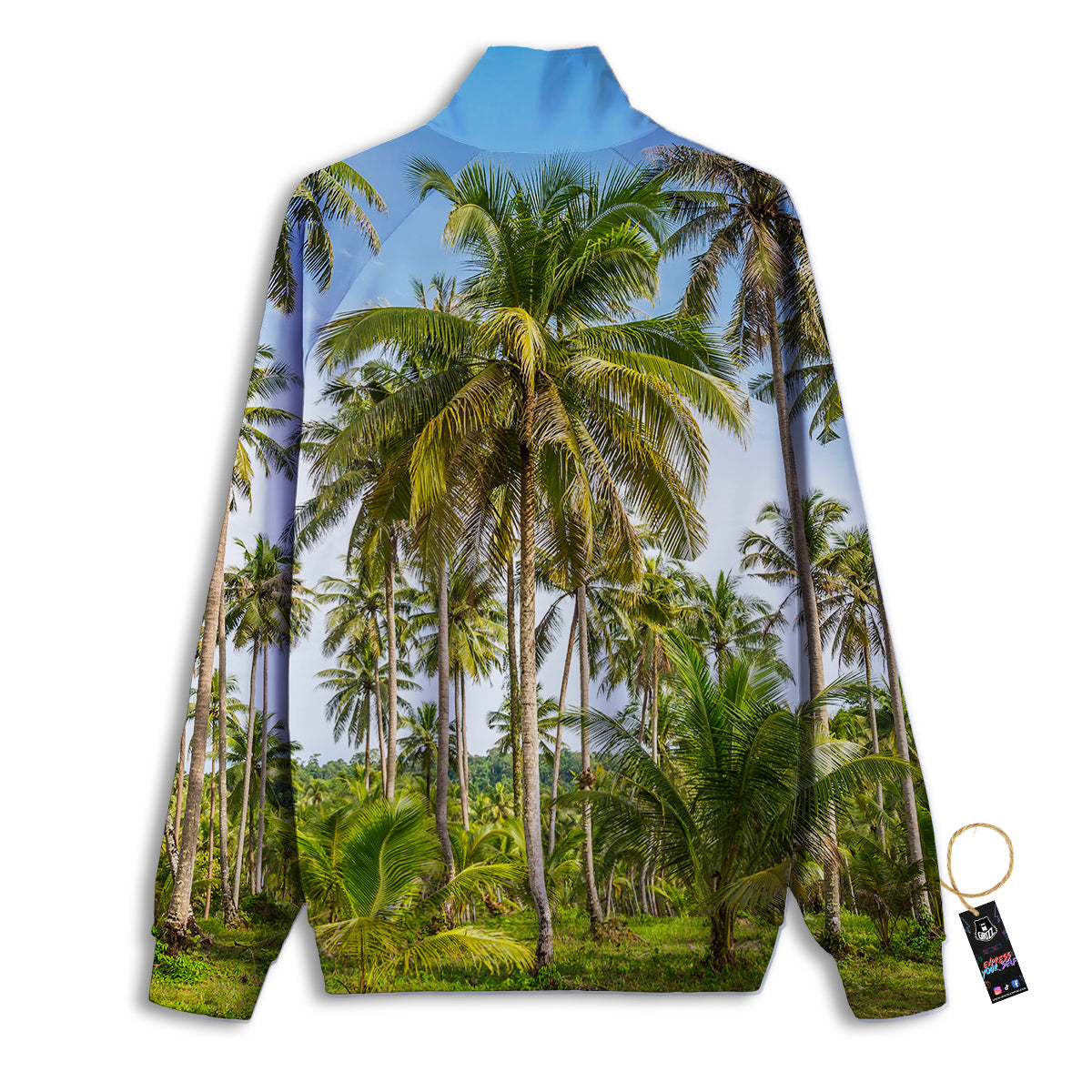 Coconut Tree Print Track Jacket-grizzshop