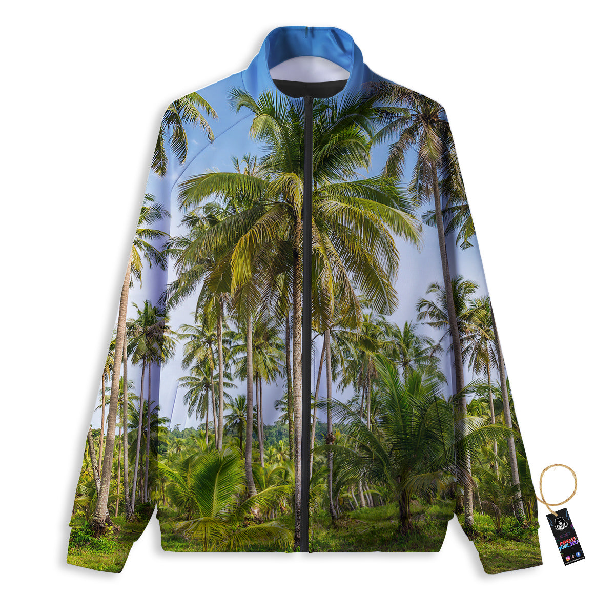 Coconut Tree Print Track Jacket-grizzshop