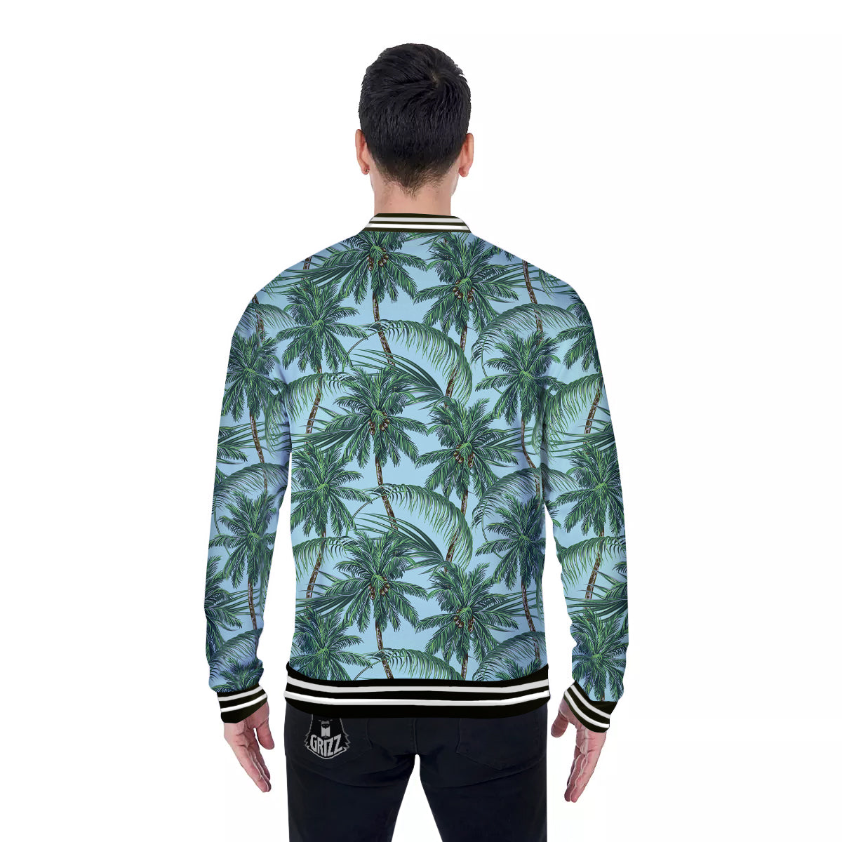Coconut Tree Vintage Print Pattern Baseball Jacket-grizzshop