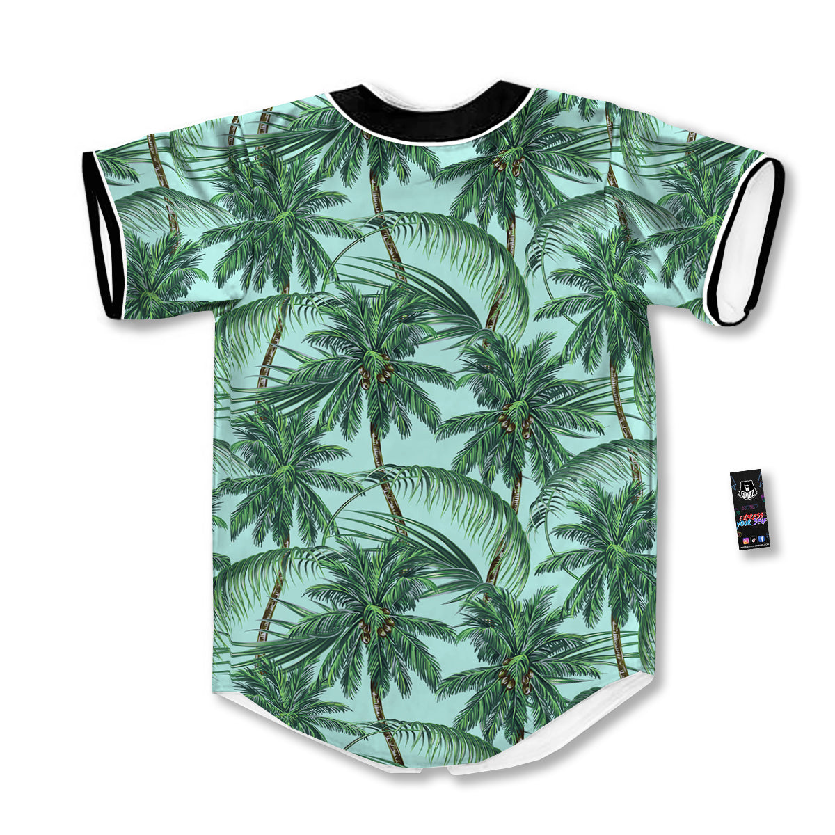 Coconut Tree Vintage Print Pattern Baseball Jersey-grizzshop