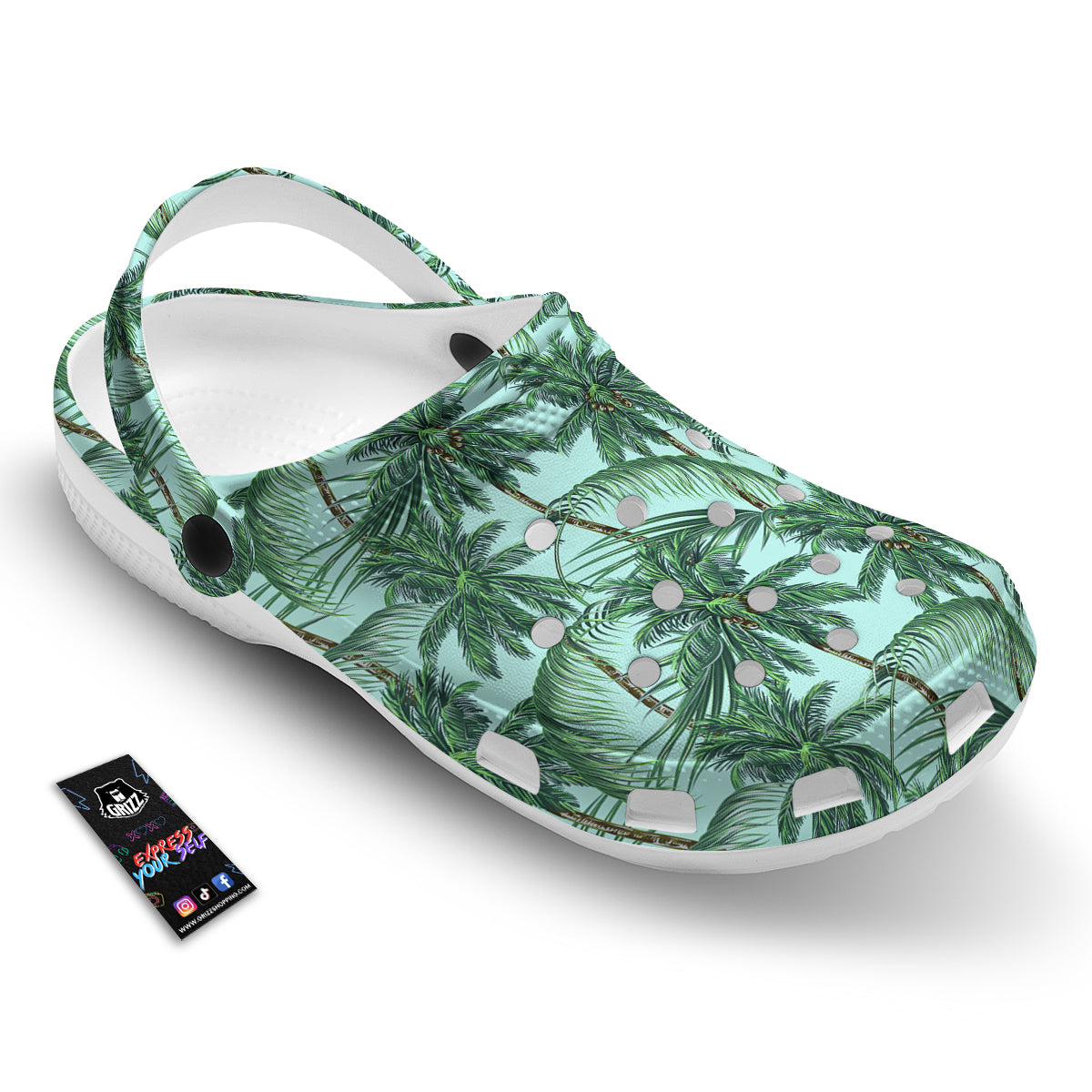 Coconut Tree Vintage Print Pattern Clog-grizzshop