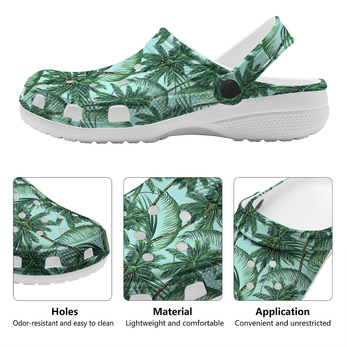 Coconut Tree Vintage Print Pattern Clog-grizzshop