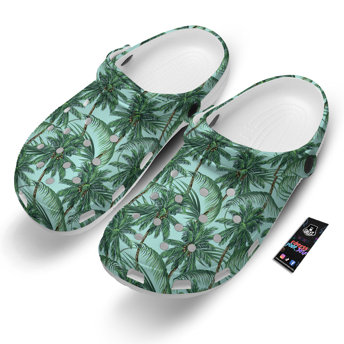 Coconut Tree Vintage Print Pattern Clog-grizzshop