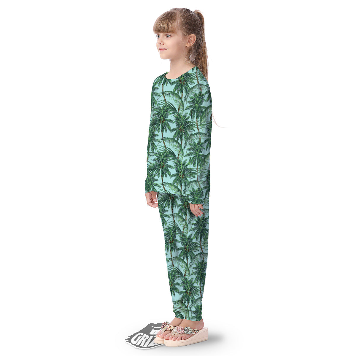 Coconut Tree Vintage Print Pattern Kid's Pajamas-grizzshop