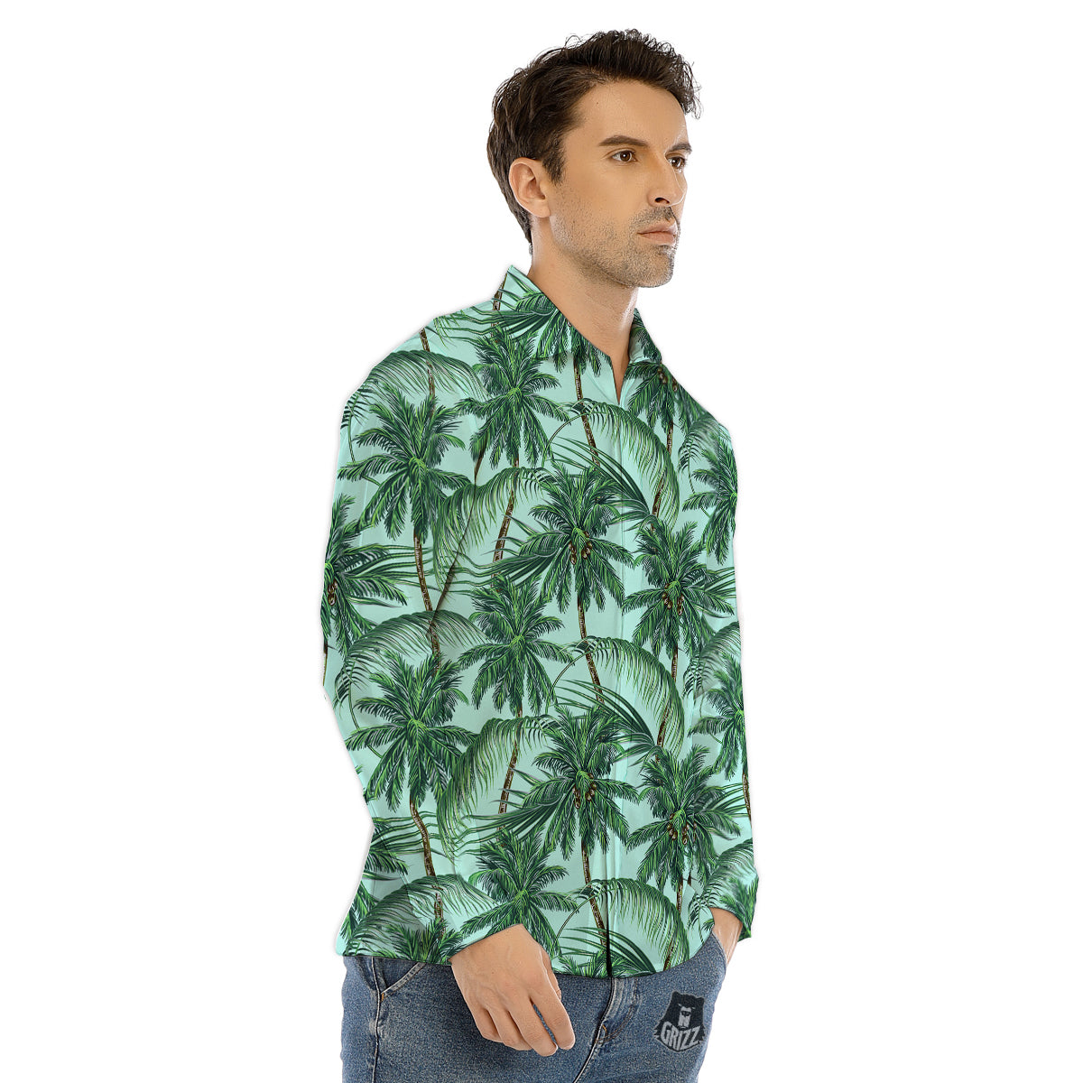 Coconut Tree Vintage Print Pattern Men's Dress Shirts-grizzshop