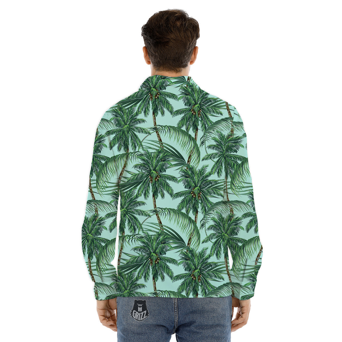 Coconut Tree Vintage Print Pattern Men's Dress Shirts-grizzshop
