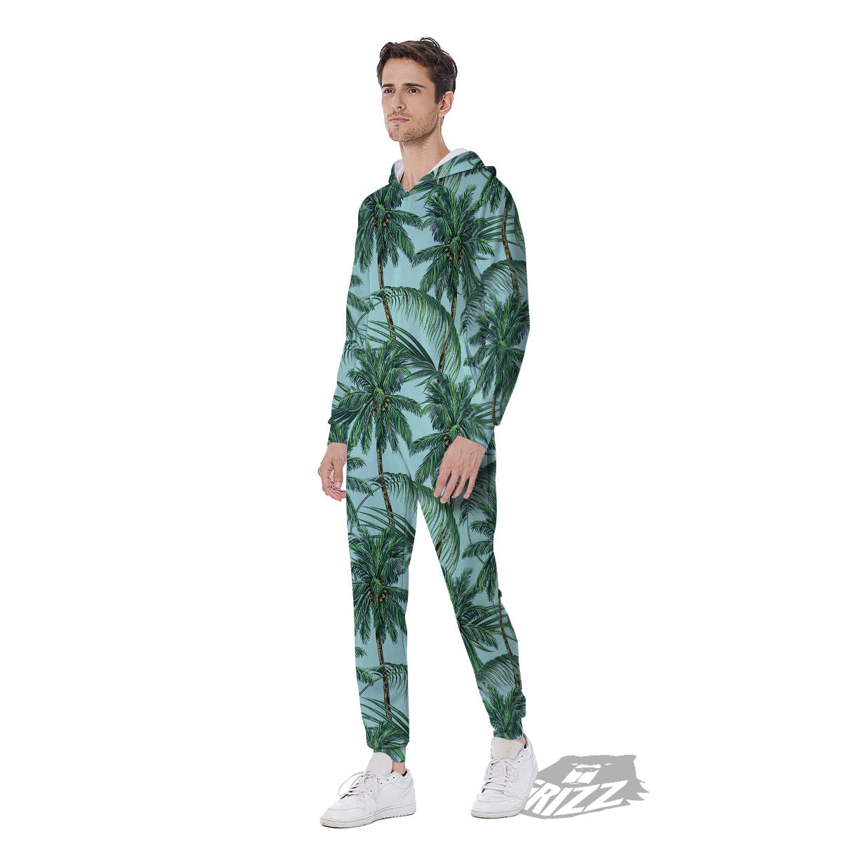 Coconut Tree Vintage Print Pattern Men's Jumpsuit-grizzshop