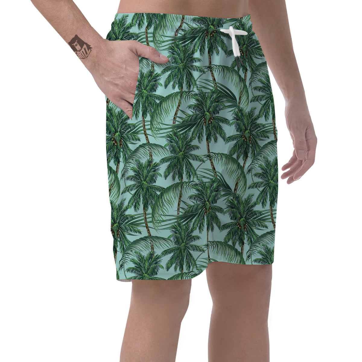 Coconut Tree Vintage Print Pattern Men's Shorts-grizzshop