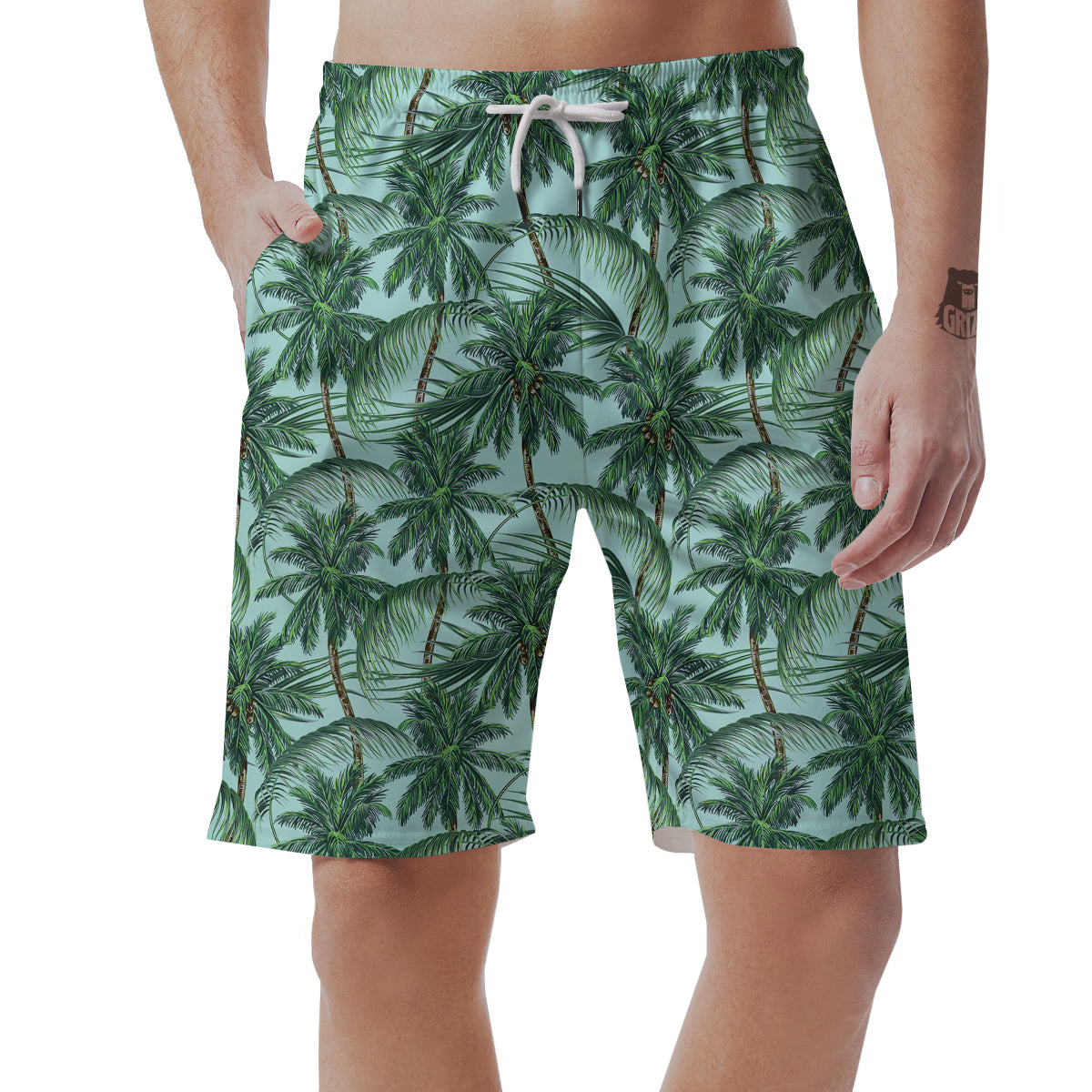 Coconut Tree Vintage Print Pattern Men's Shorts-grizzshop