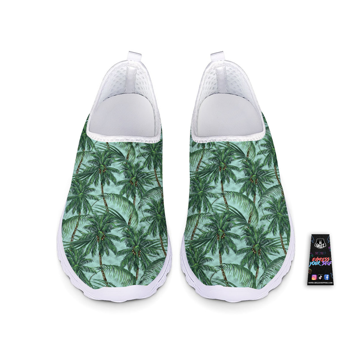 Coconut Tree Vintage Print Pattern Nurse Shoes-grizzshop