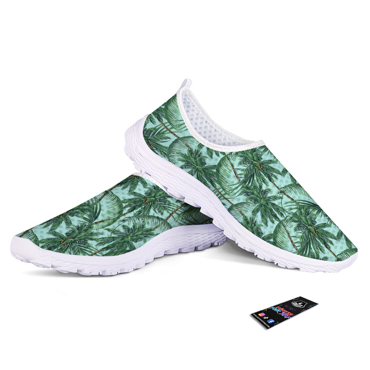 Coconut Tree Vintage Print Pattern Nurse Shoes-grizzshop