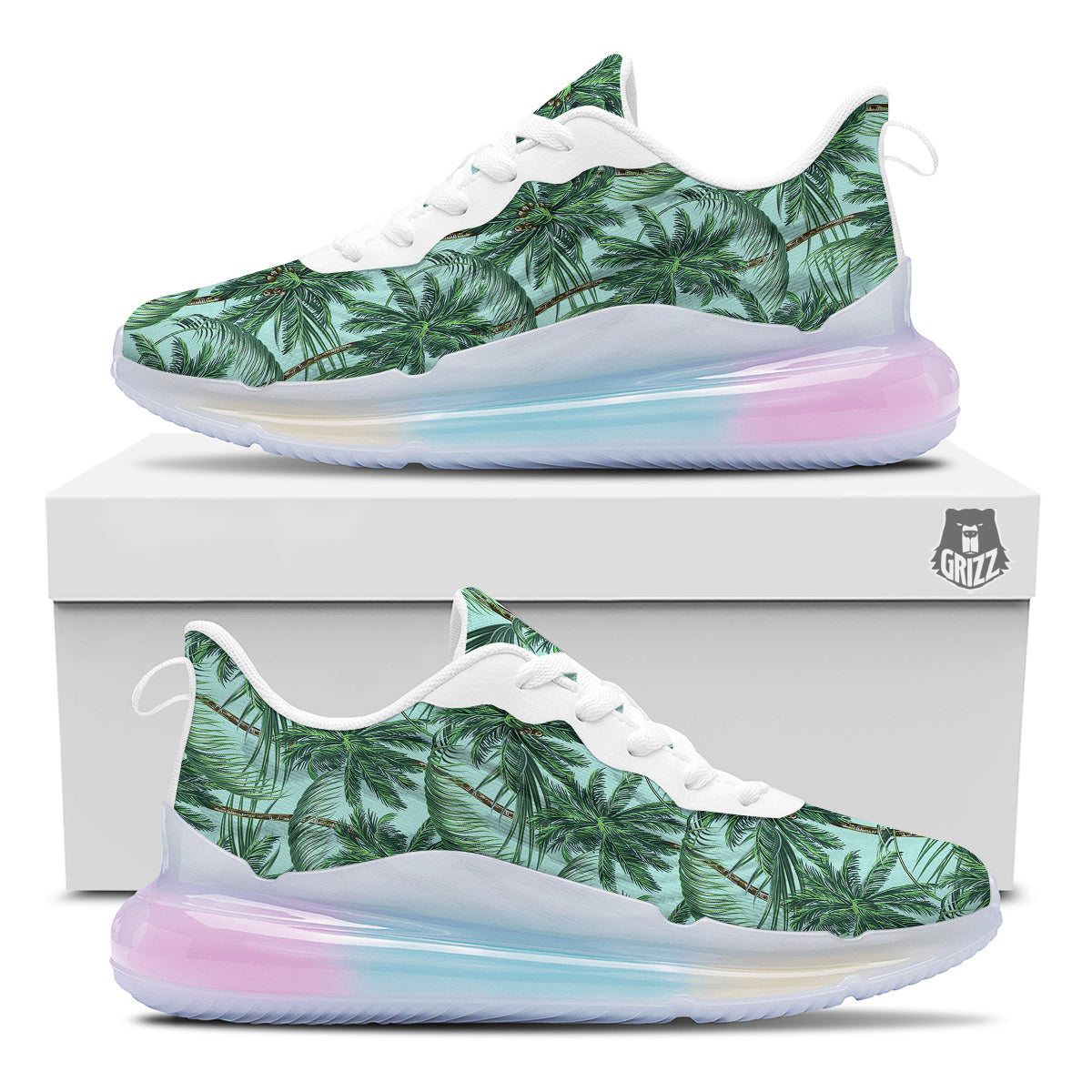Coconut Tree Vintage Print Pattern Running Sneakers-grizzshop