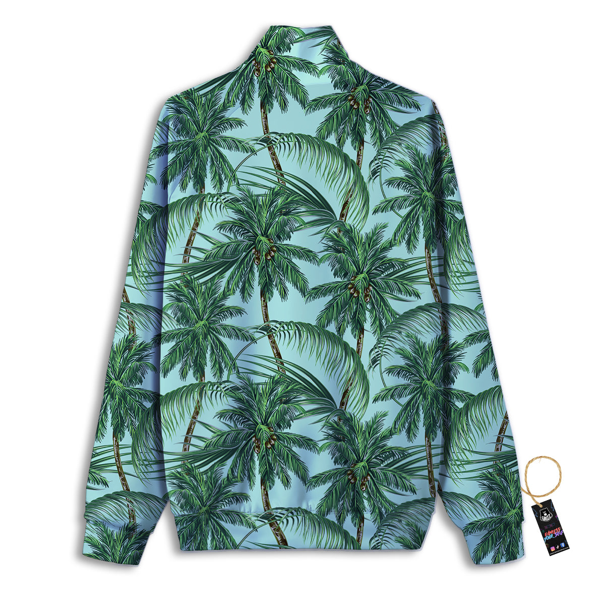Coconut Tree Vintage Print Pattern Track Jacket-grizzshop