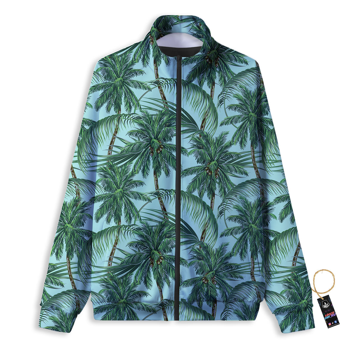 Coconut Tree Vintage Print Pattern Track Jacket-grizzshop