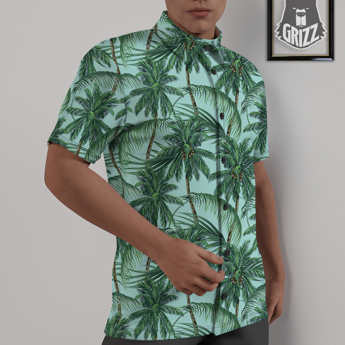 Coconut Tree Vintage Print Pattern Untucked Shirts-grizzshop