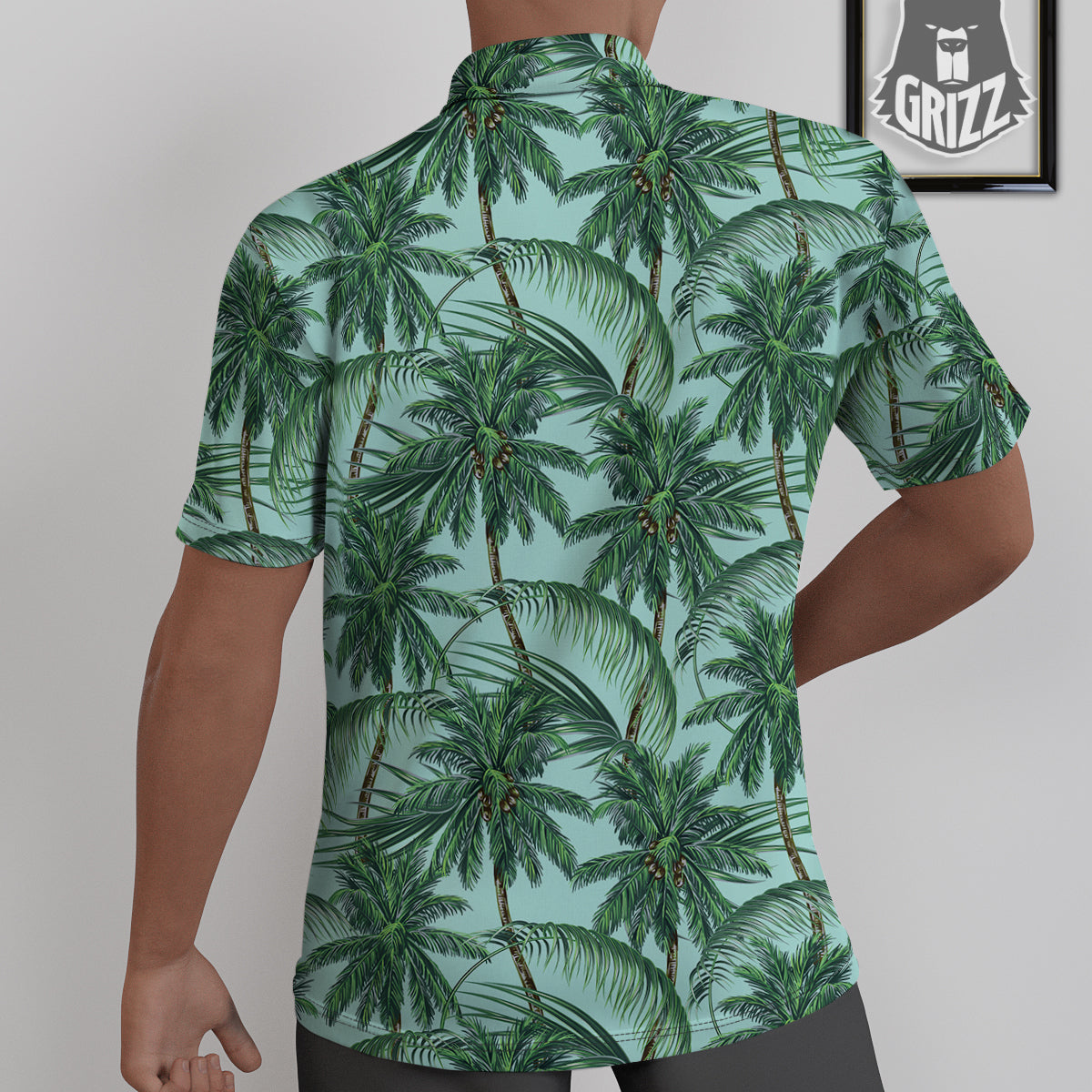 Coconut Tree Vintage Print Pattern Untucked Shirts-grizzshop
