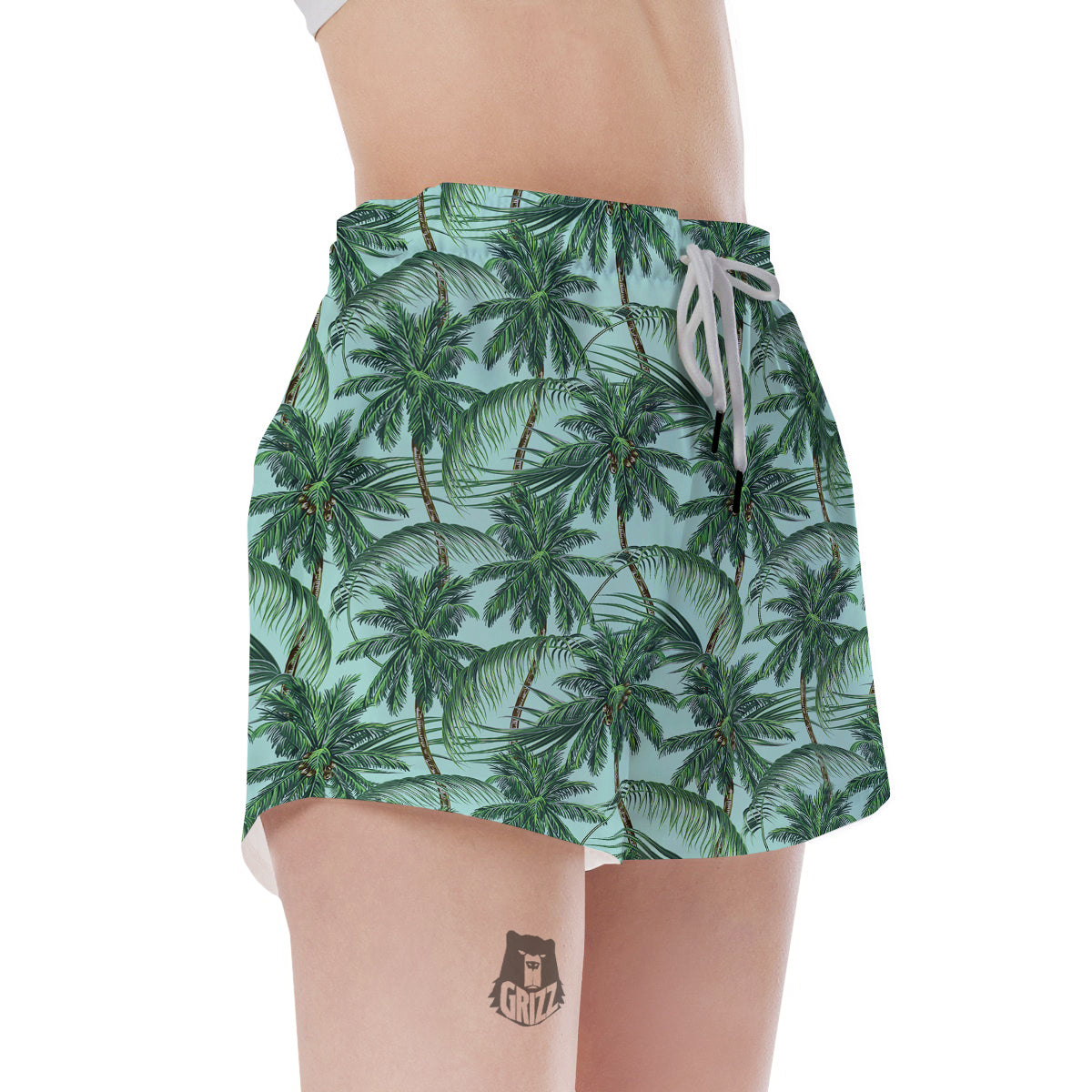 Coconut Tree Vintage Print Pattern Women's Shorts-grizzshop