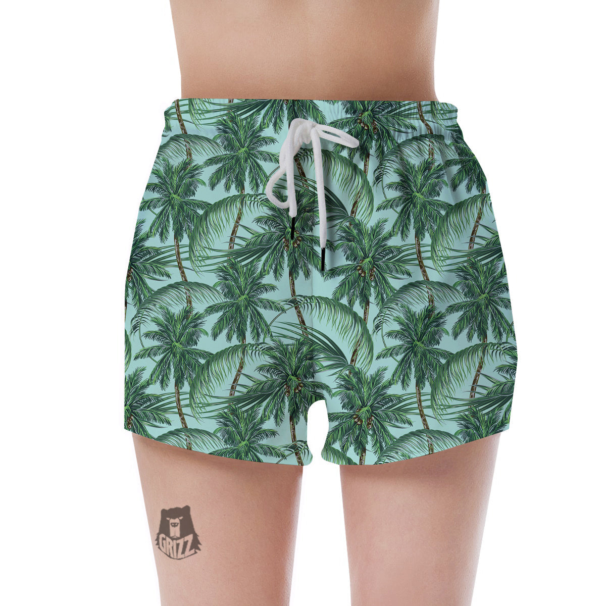 Coconut Tree Vintage Print Pattern Women's Shorts-grizzshop
