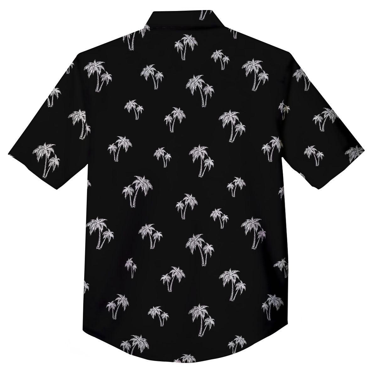 Coconut Tree White And Black Print Button Up Shirt-grizzshop