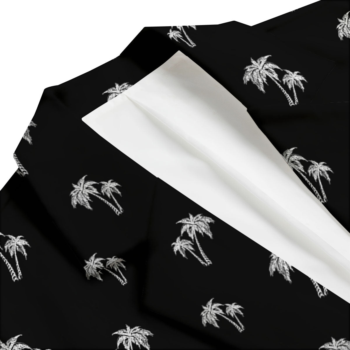Coconut Tree White And Black Print Men's Blazer-grizzshop