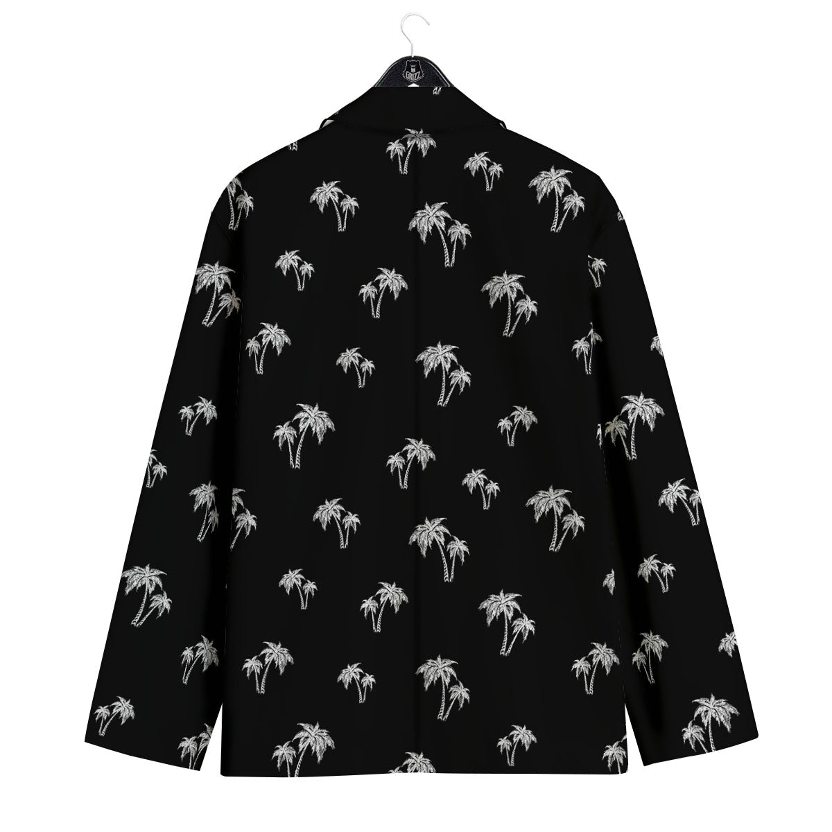 Coconut Tree White And Black Print Men's Sport Coat-grizzshop