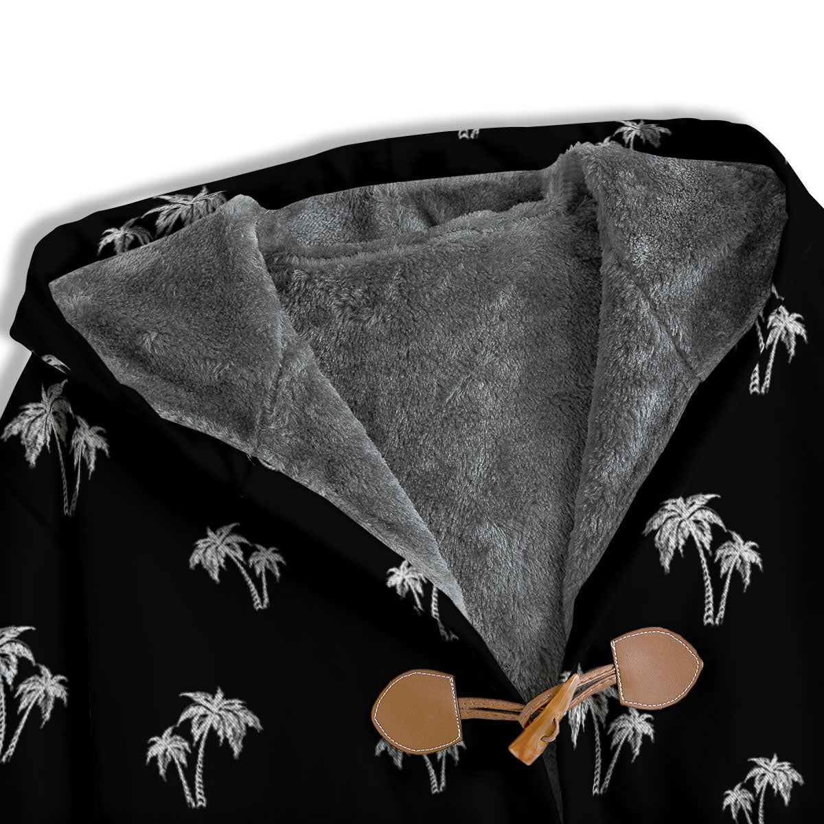 Coconut Tree White And Black Print Men's Windbreaker Jacket-grizzshop