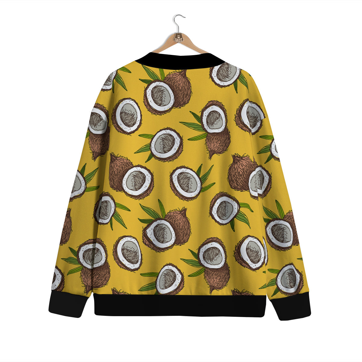 Coconut Yellow Print Pattern Cardigan-grizzshop