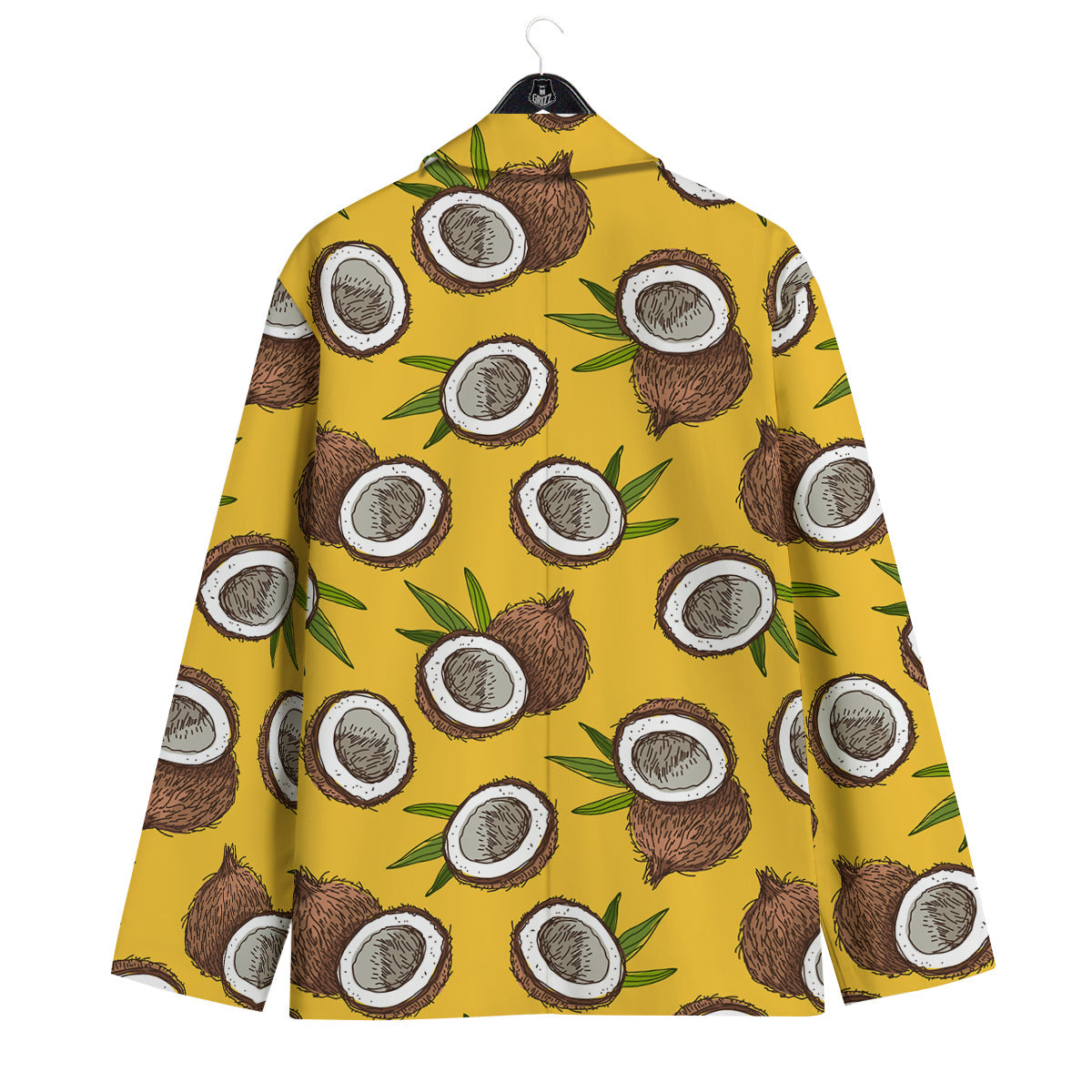 Coconut Yellow Print Pattern Men's Sport Coat-grizzshop
