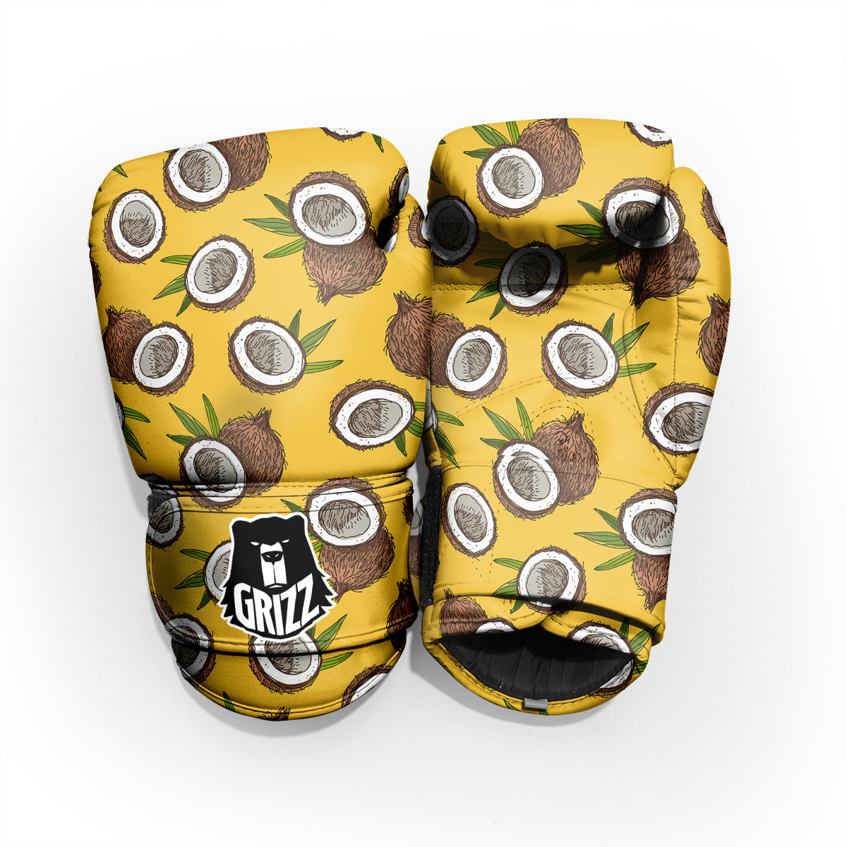 Coconut Yellow Print Pattern Pro Boxing Glove