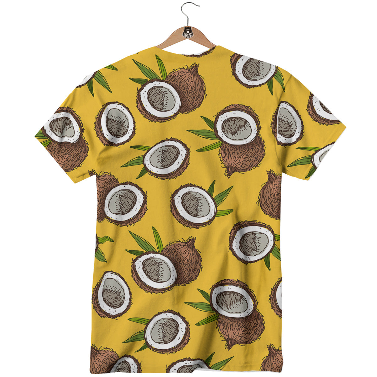 Coconut Yellow Print Pattern T-Shirt-grizzshop