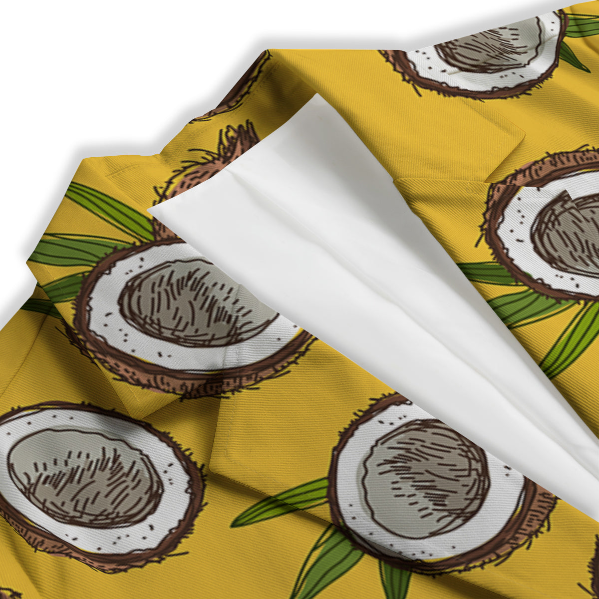 Coconut Yellow Print Pattern Women's Blazer-grizzshop