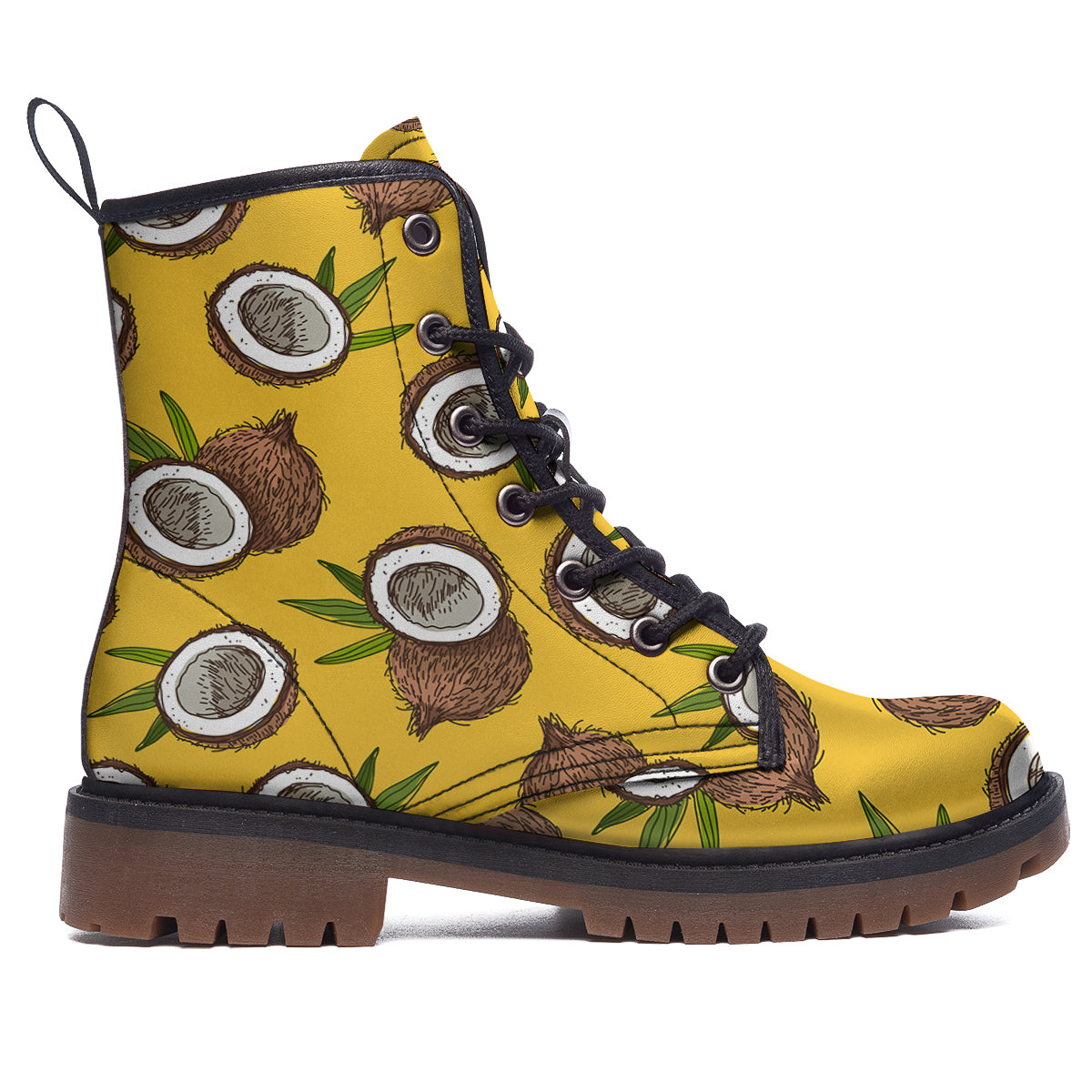 Coconut Yellow Print Pattern Work Boots-grizzshop
