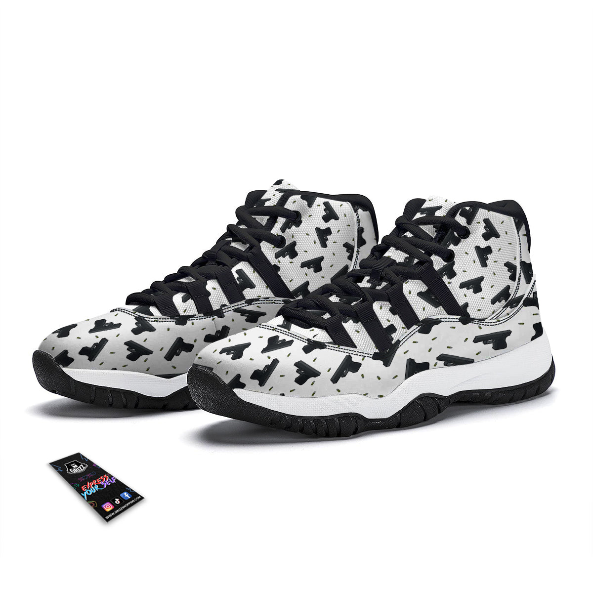 Coconut Yellow Vintage Print Pattern Black Bball Shoes-grizzshop