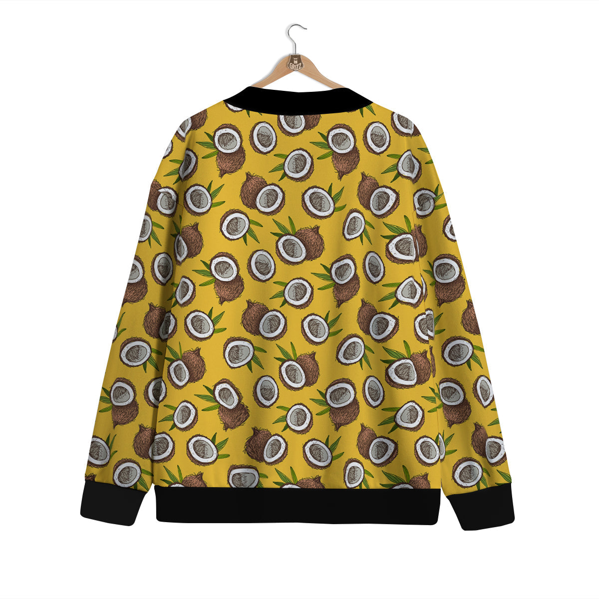 Coconut Yellow Vintage Print Pattern Cardigan-grizzshop