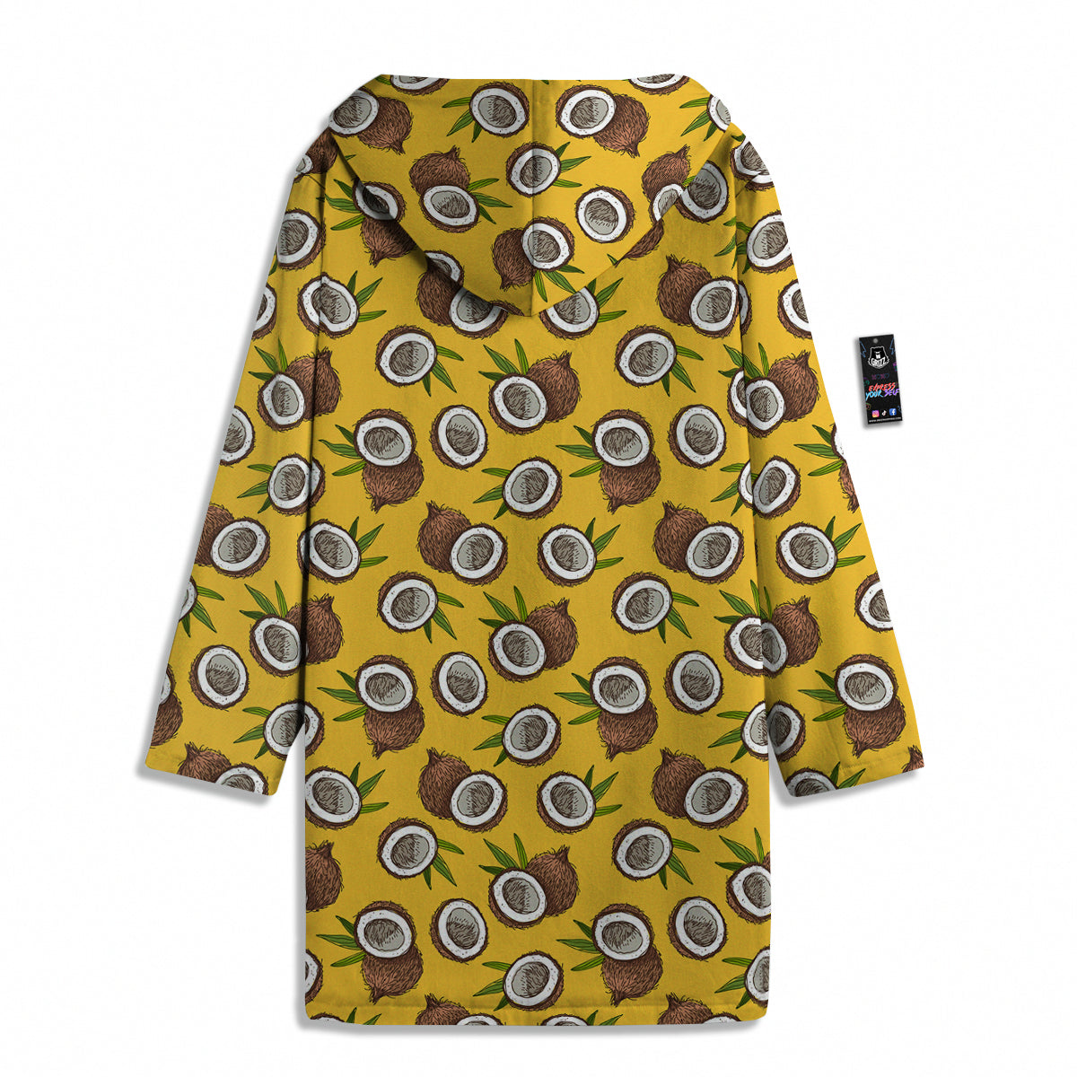 Coconut Yellow Vintage Print Pattern Men's Windbreaker Jacket-grizzshop