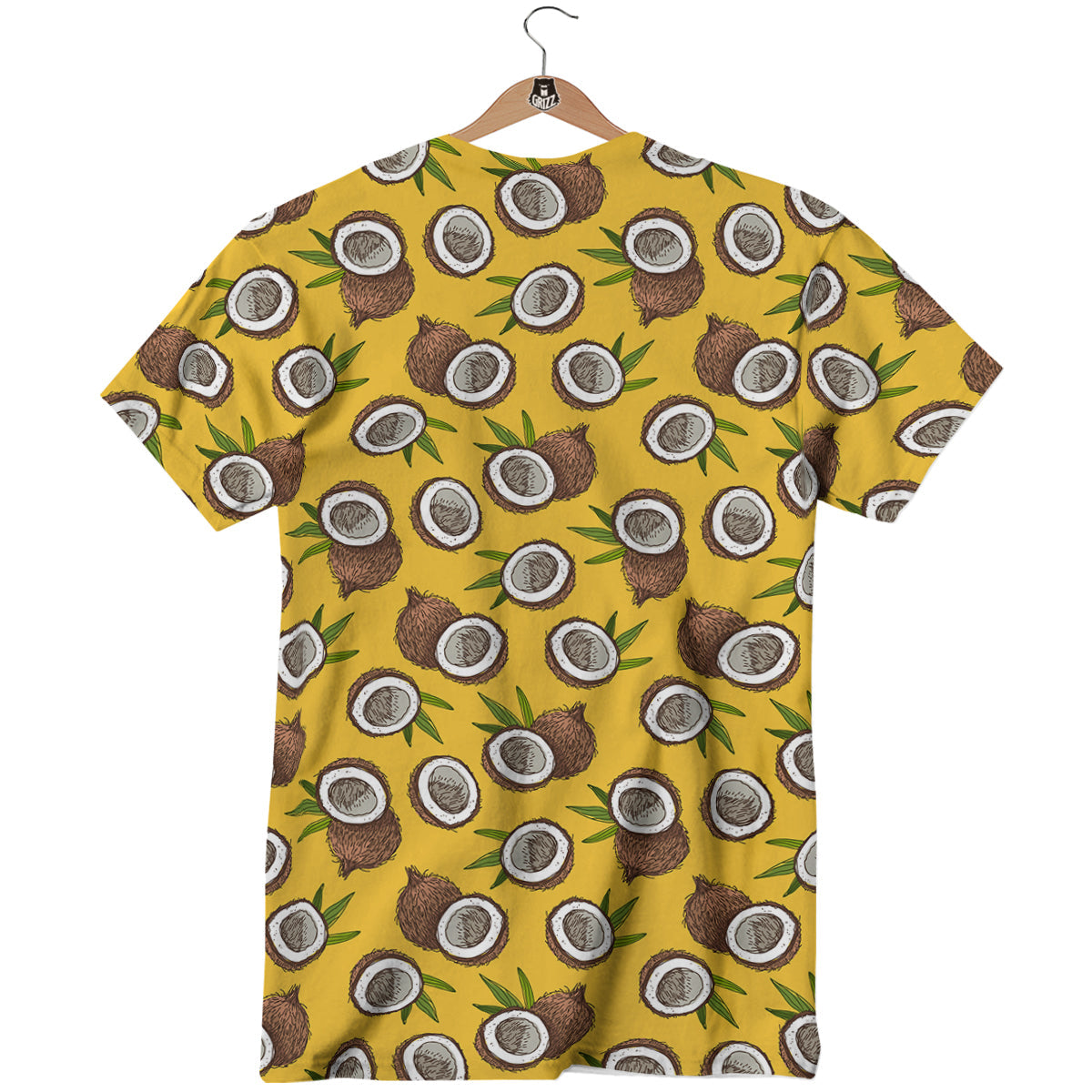 Coconut Yellow Vintage Print Pattern T-Shirt-grizzshop